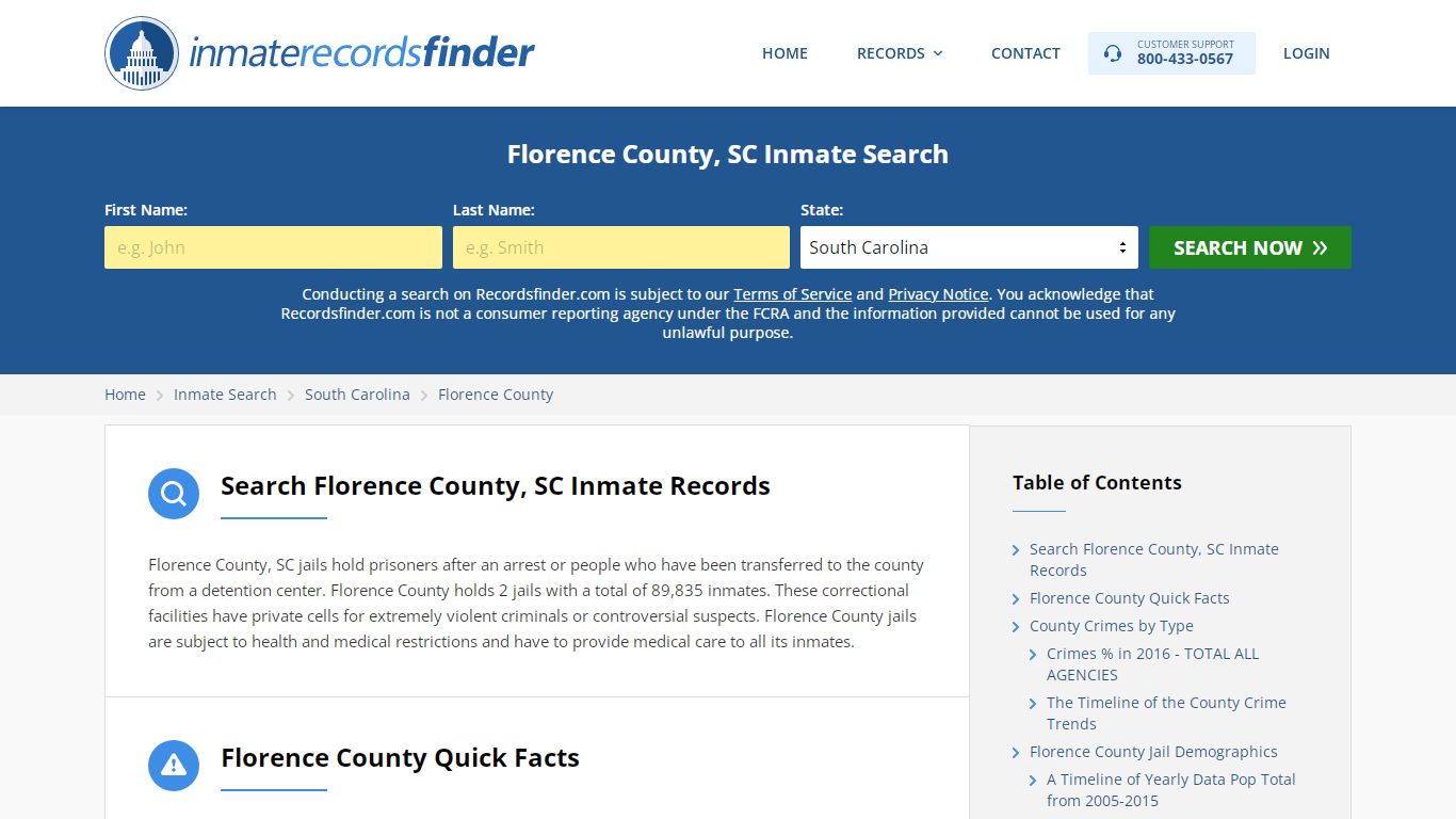 Florence County, SC Inmate Lookup & Jail Records Online